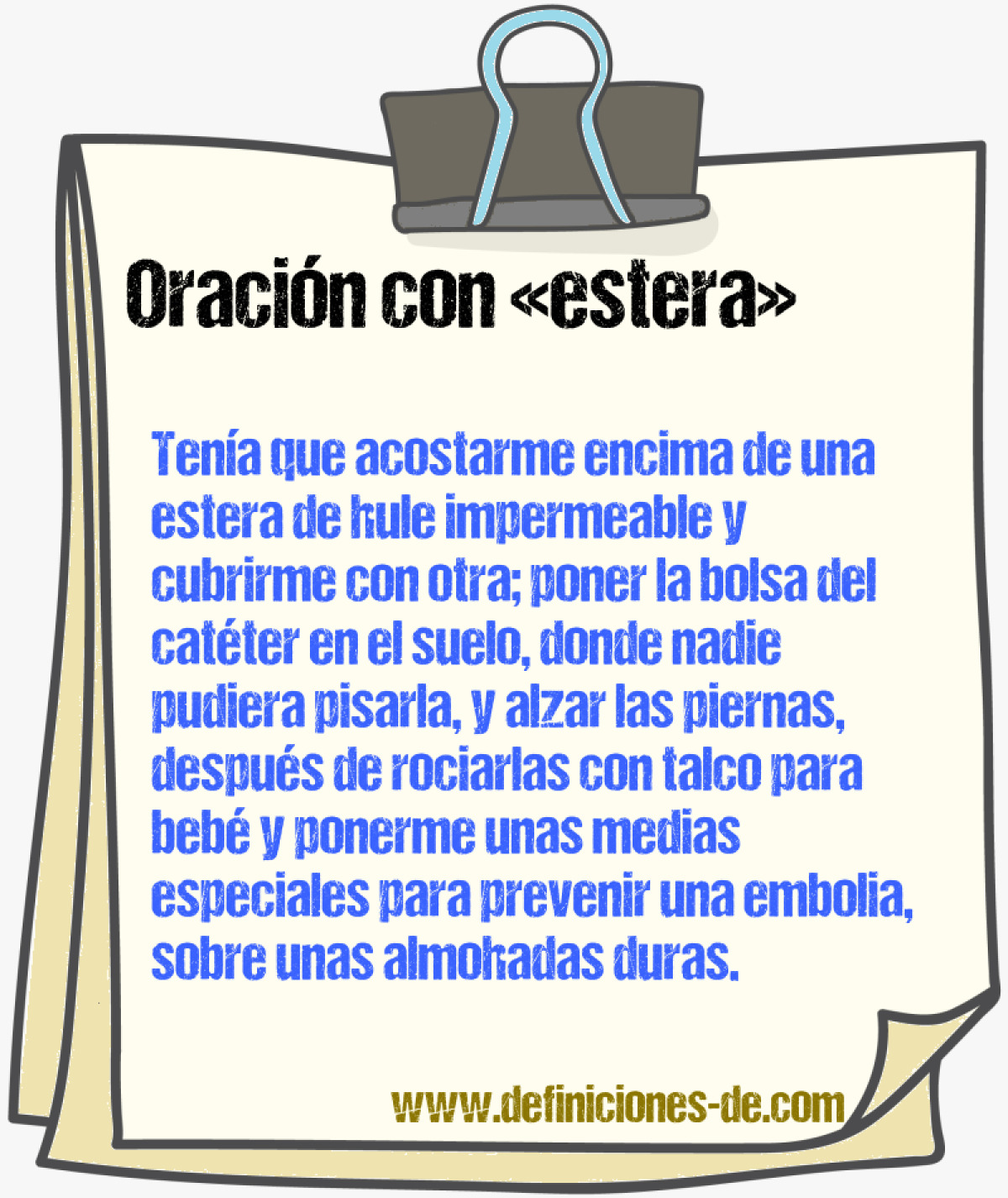 Ejemplos de oraciones con estera