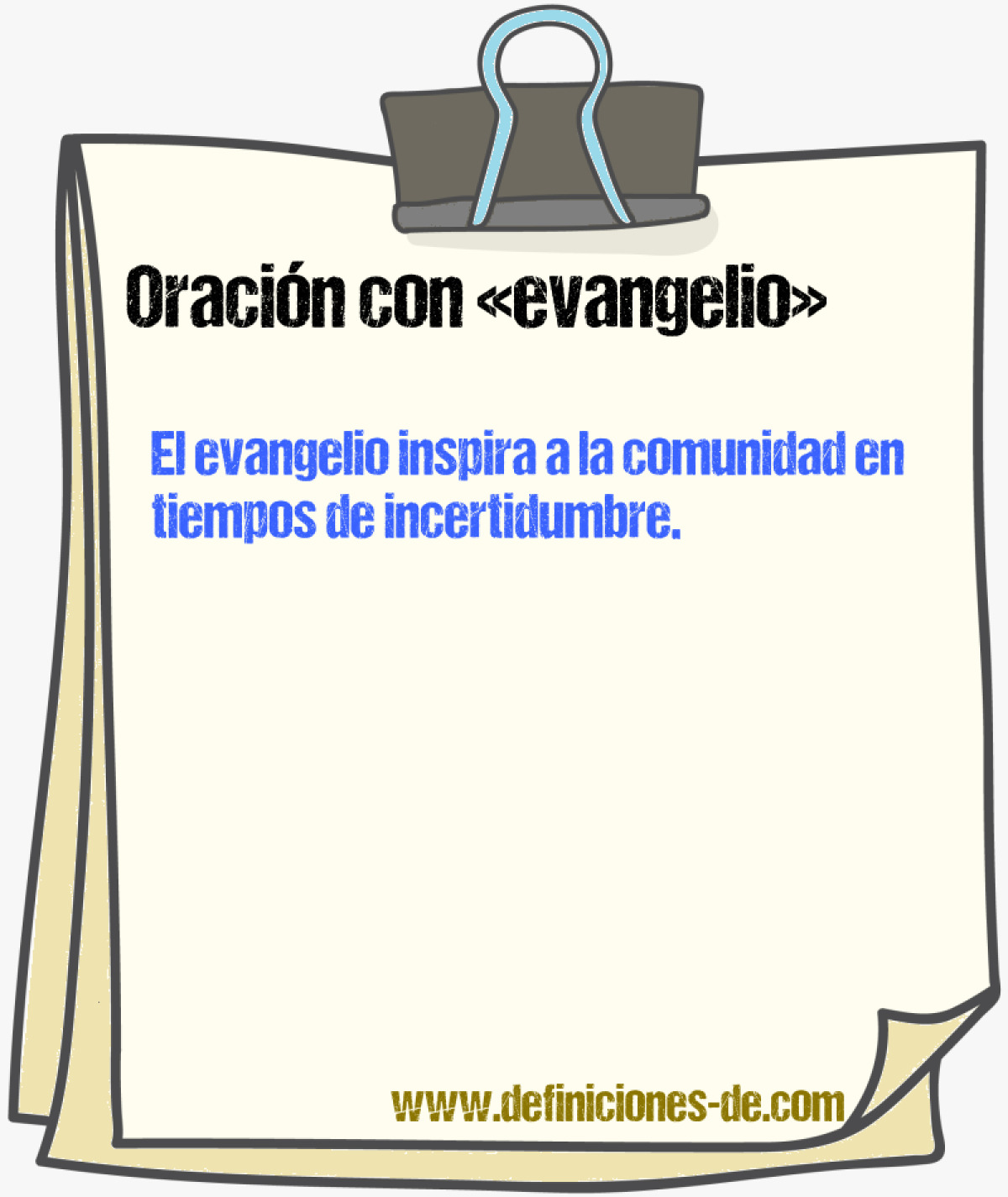 Ejemplos de oraciones con evangelio