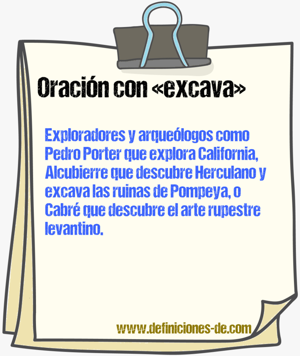 Ejemplos de oraciones con excava