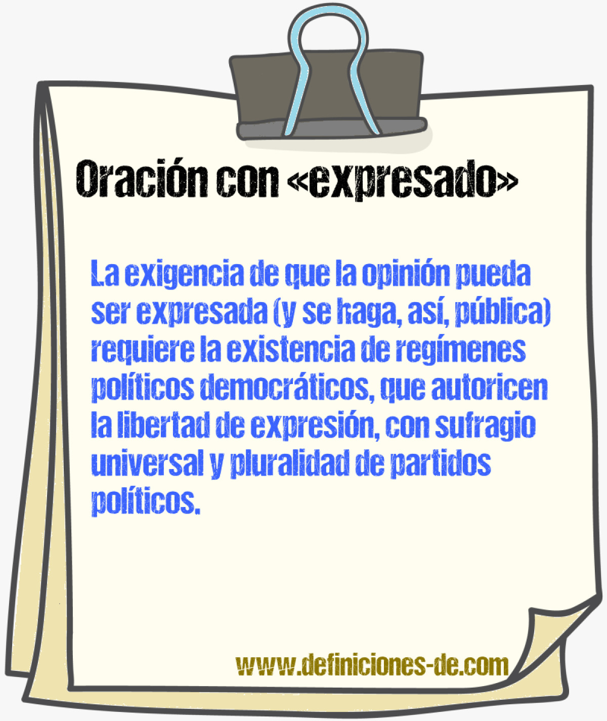 Ejemplos de oraciones con expresado