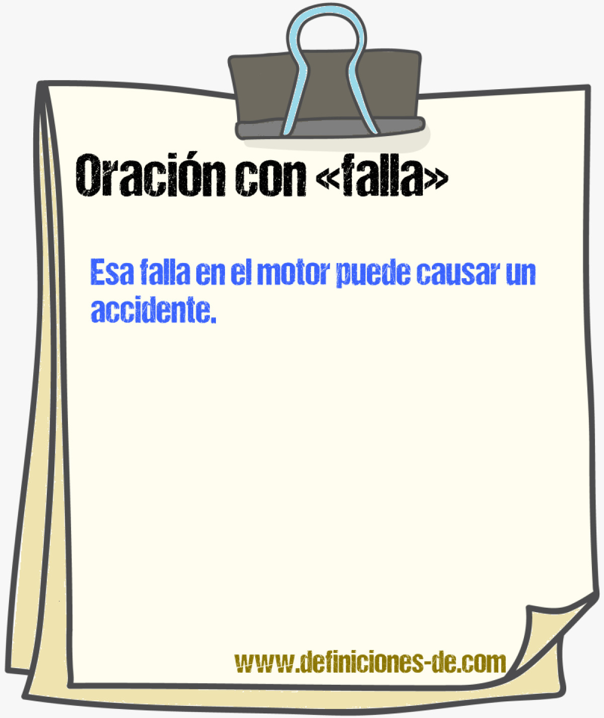 Ejemplos de oraciones con falla