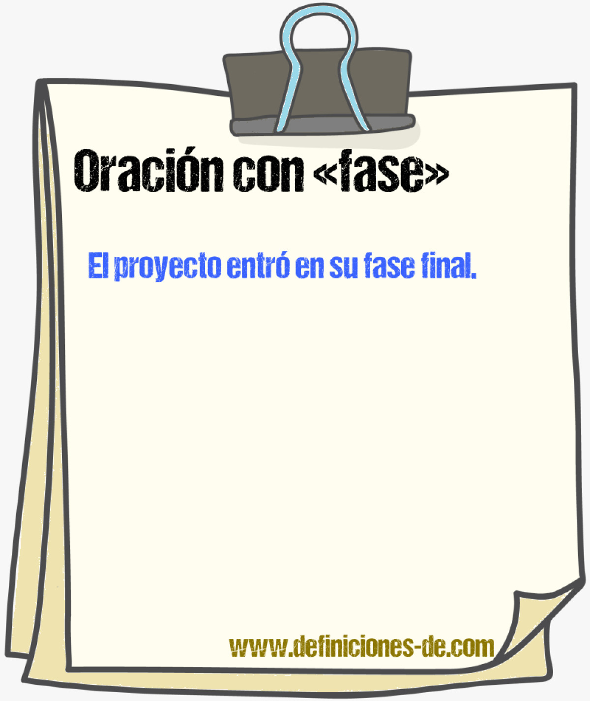 Ejemplos de oraciones con fase
