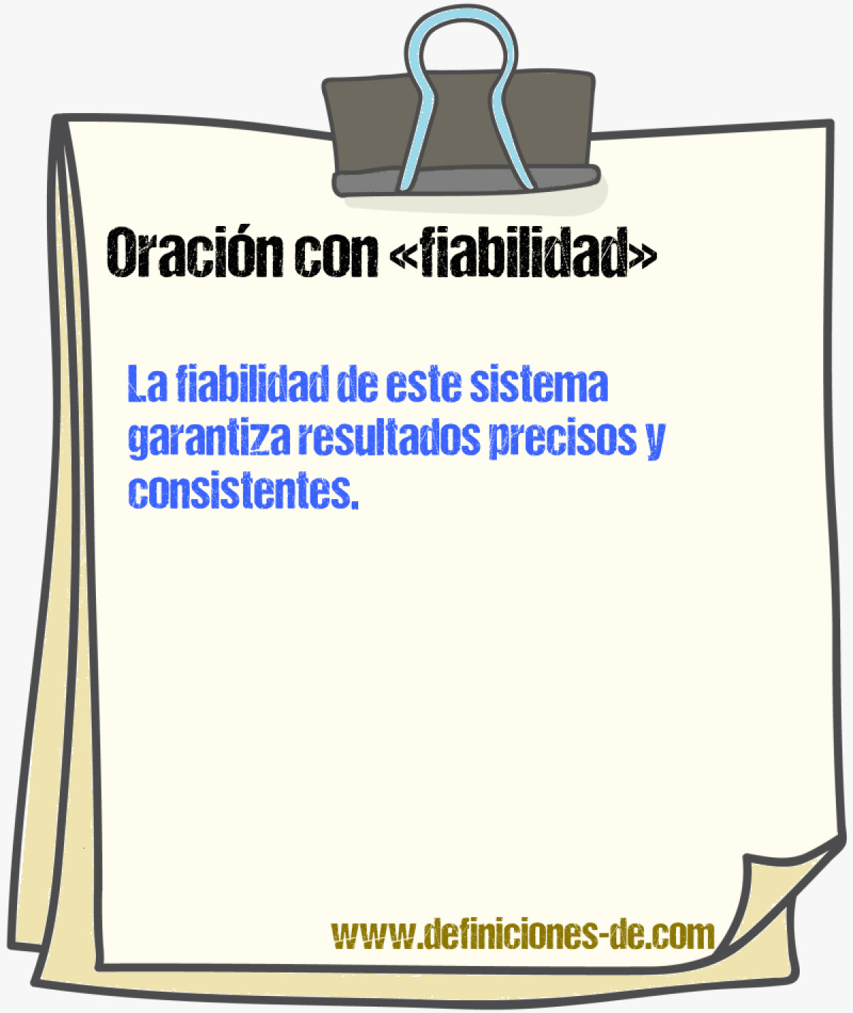 Ejemplos de oraciones con fiabilidad