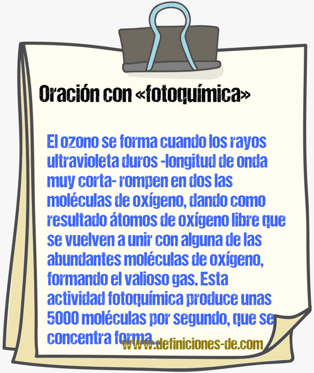 Ejemplos de oraciones con fotoqumica