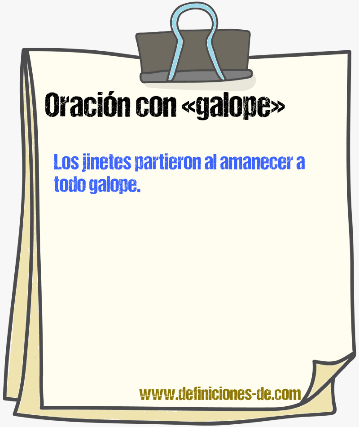 Ejemplos de oraciones con galope