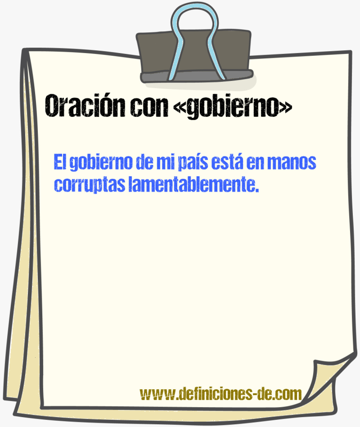 Ejemplos de oraciones con gobierno