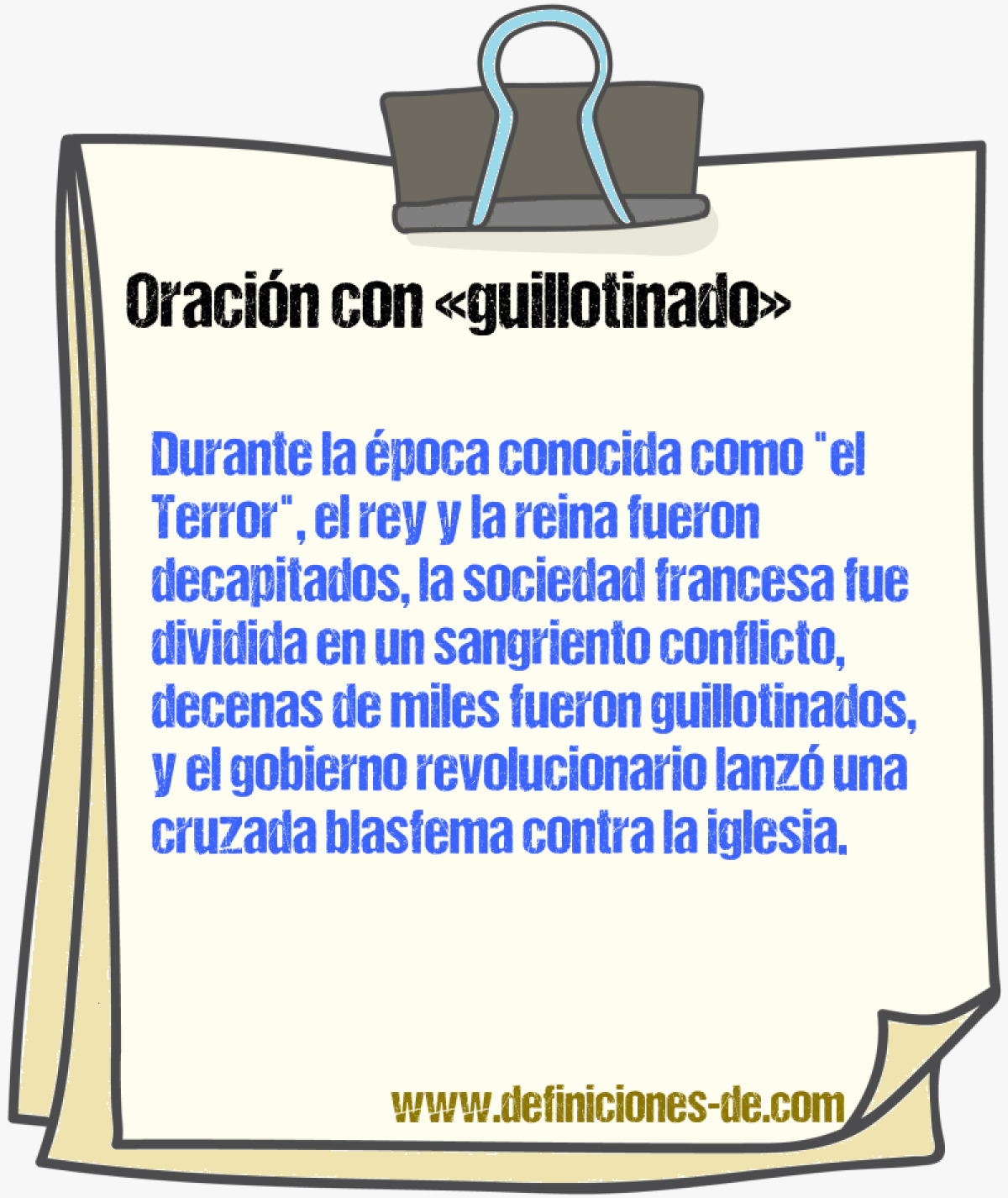 Ejemplos de oraciones con guillotinado