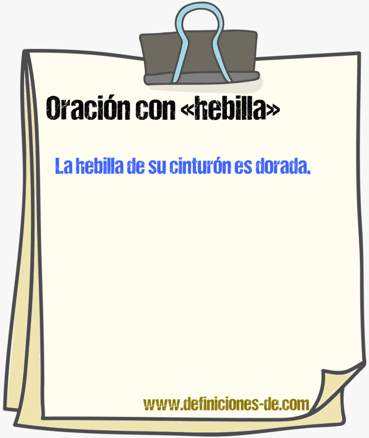 Ejemplos de oraciones con hebilla