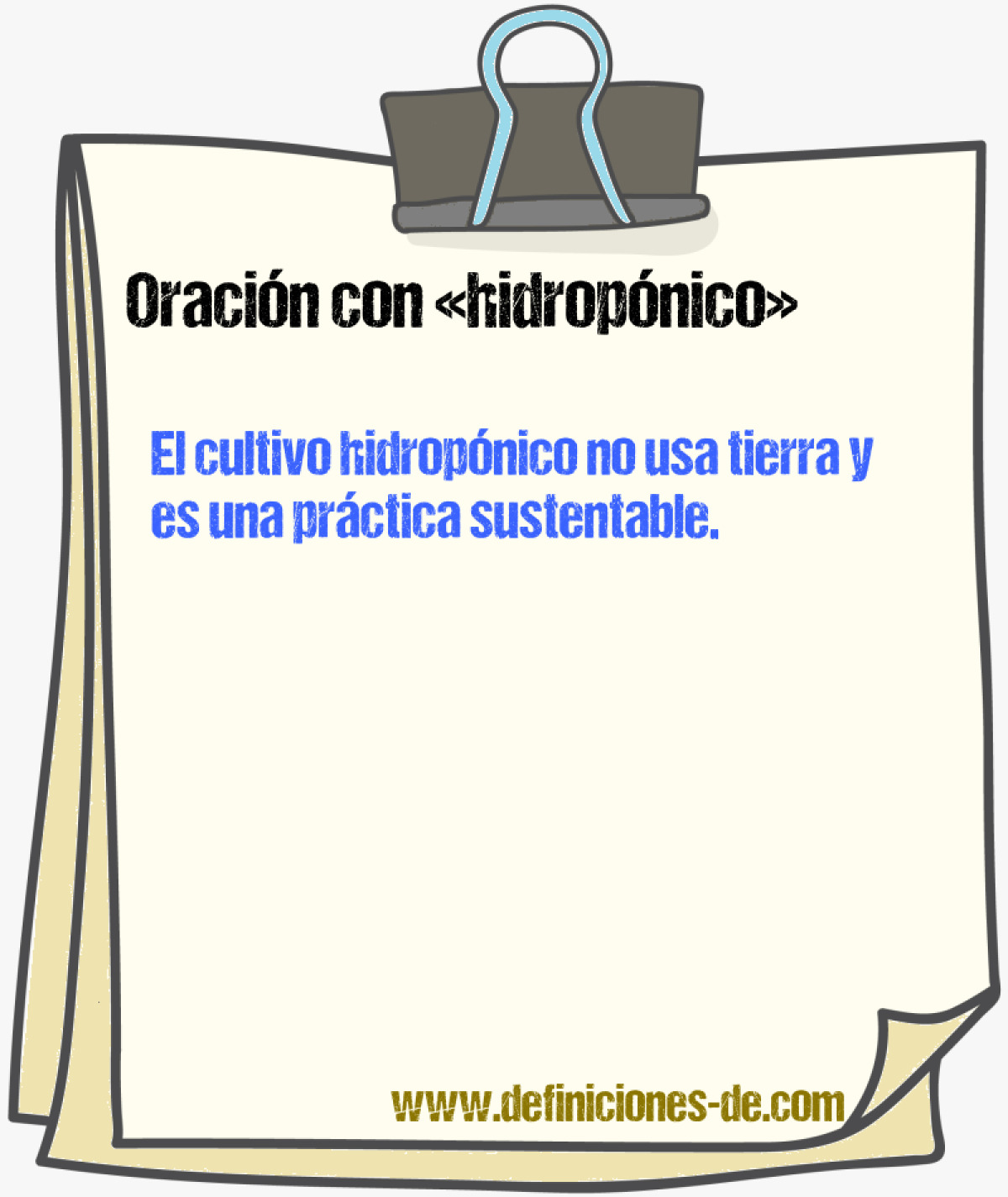 Ejemplos de oraciones con hidropnico