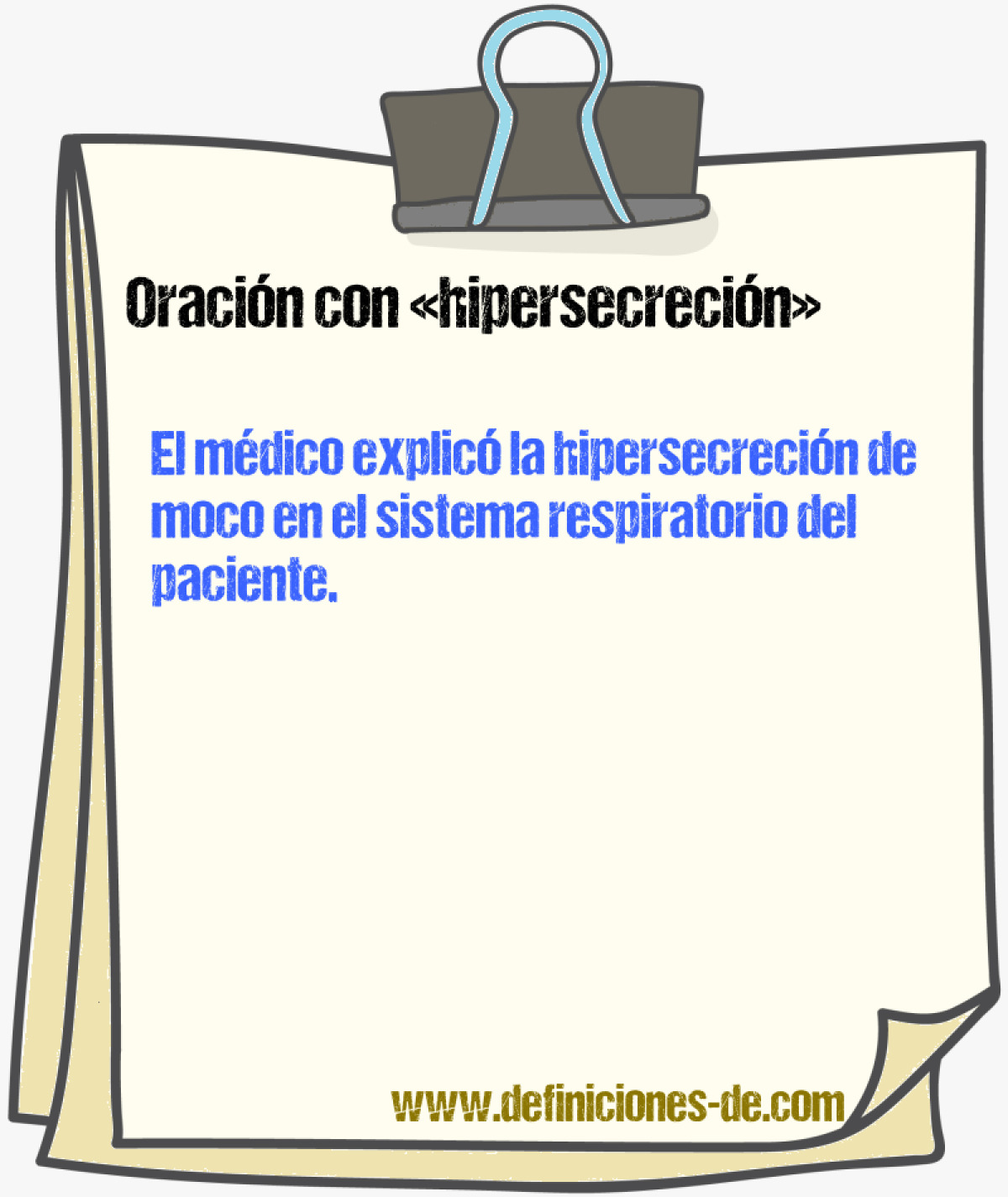 Ejemplos de oraciones con hipersecrecin