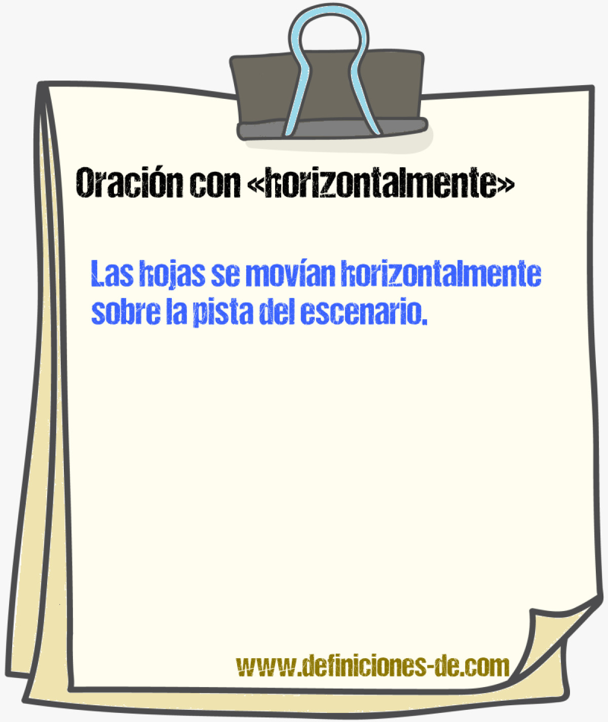 Ejemplos de oraciones con horizontalmente