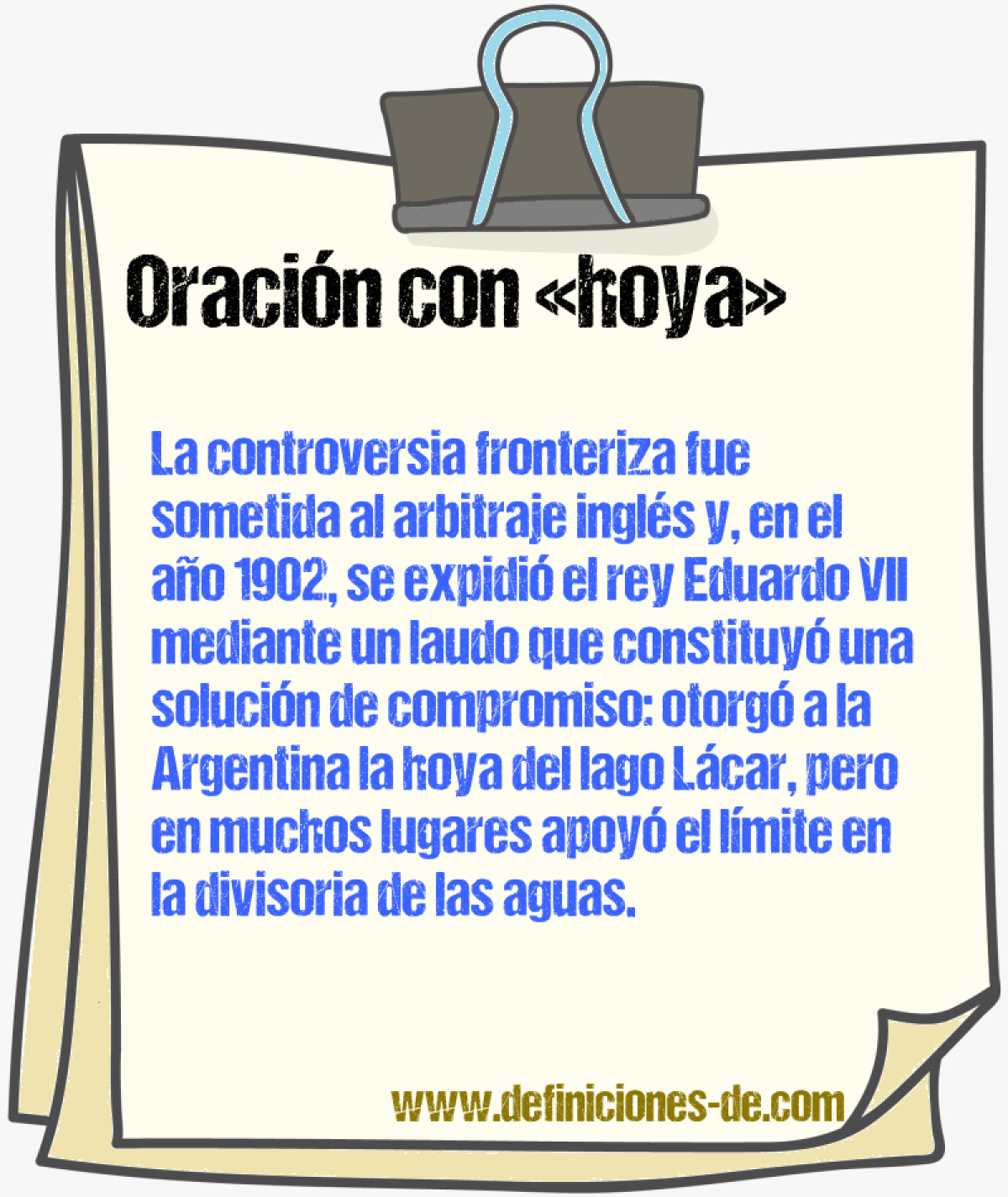 Ejemplos de oraciones con hoya