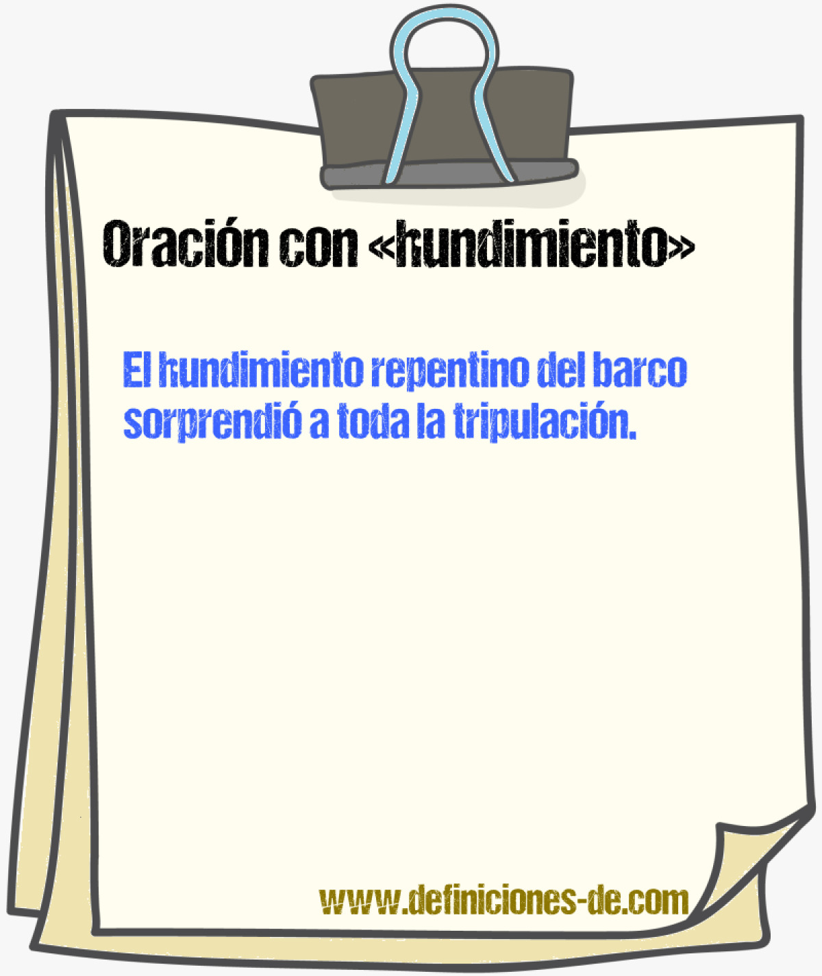 Ejemplos de oraciones con hundimiento