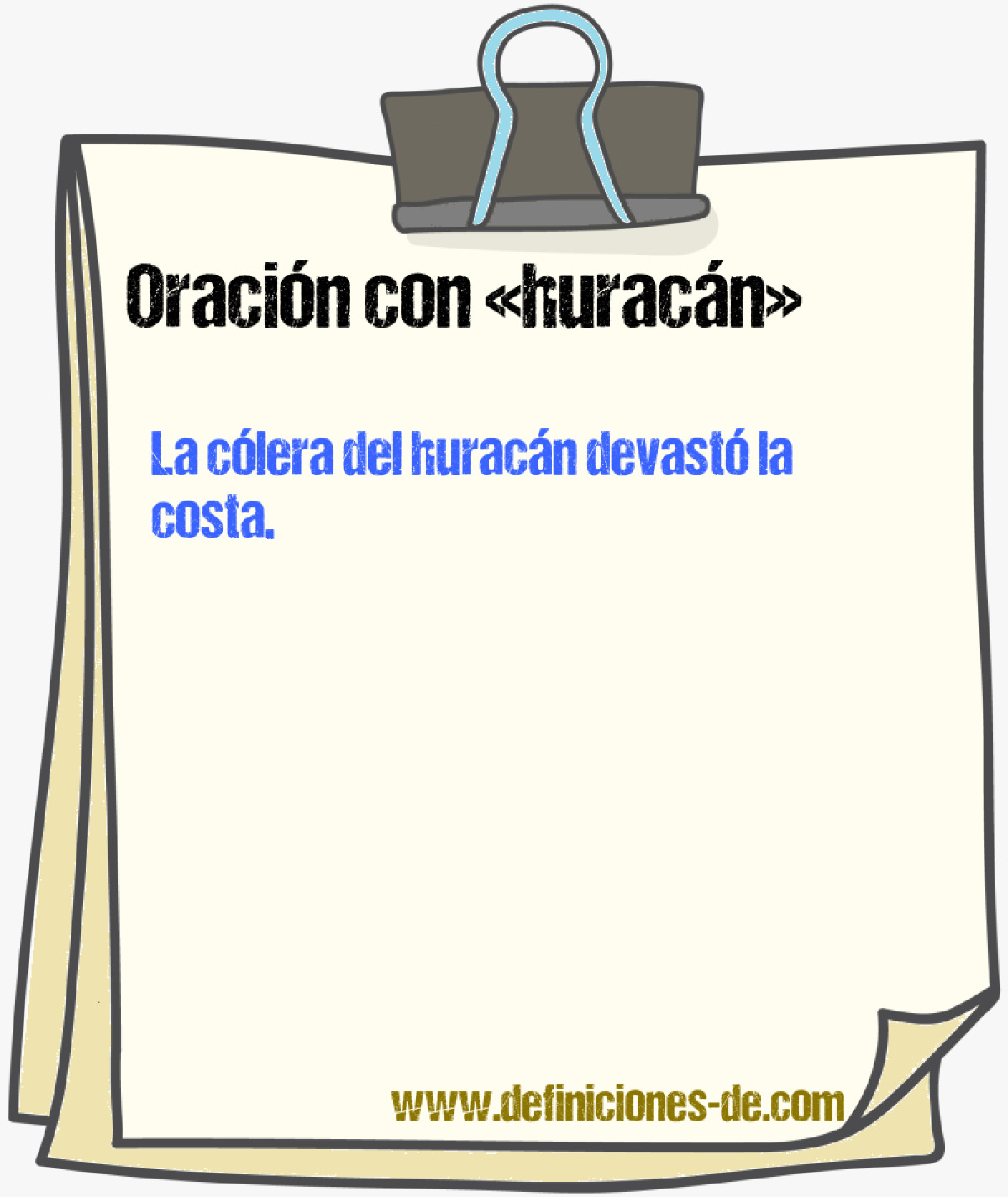 Ejemplos de oraciones con huracn