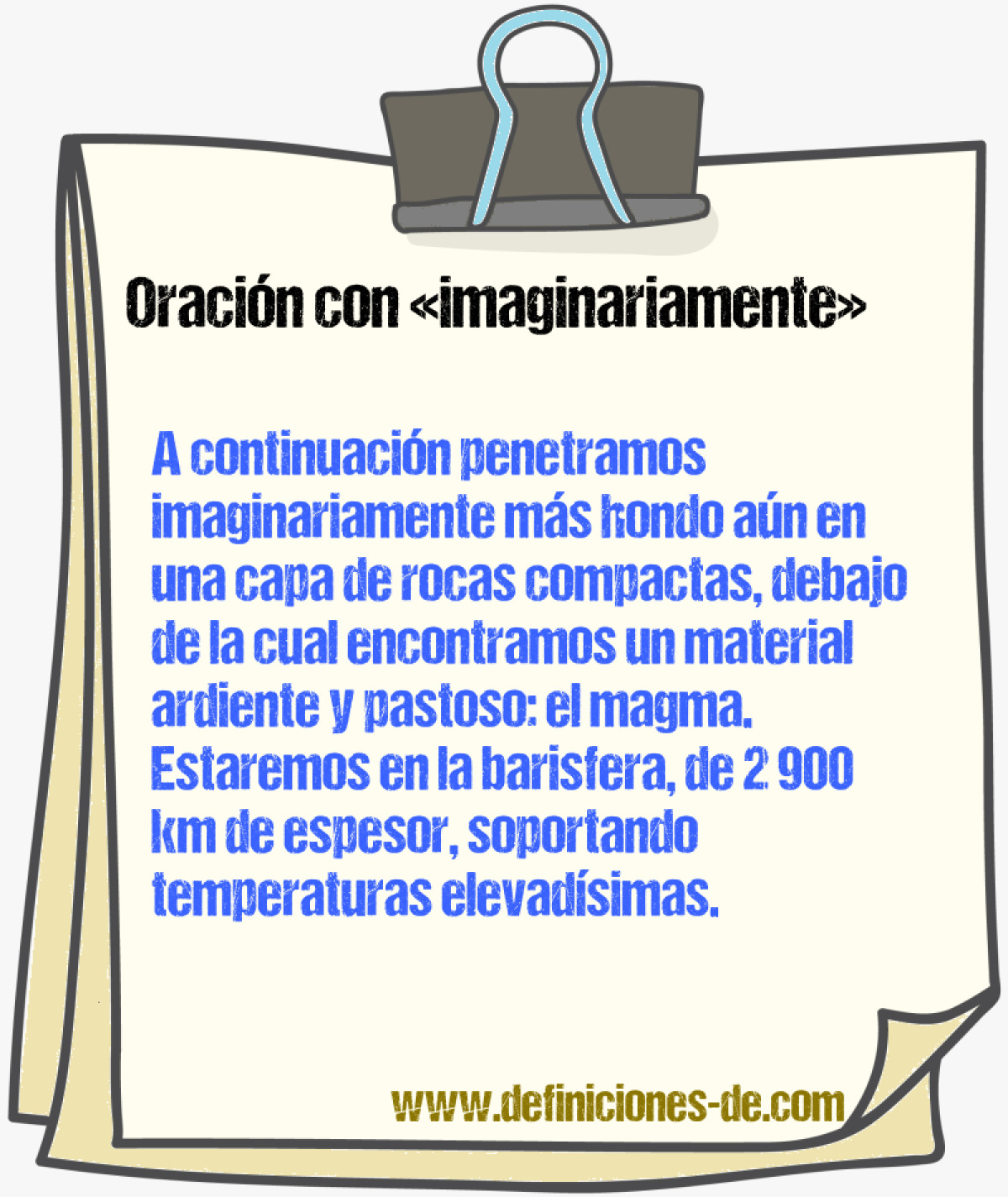 Ejemplos de oraciones con imaginariamente