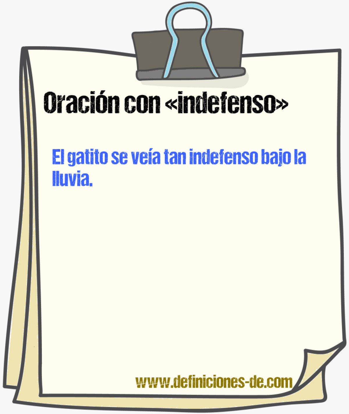 Ejemplos de oraciones con indefenso