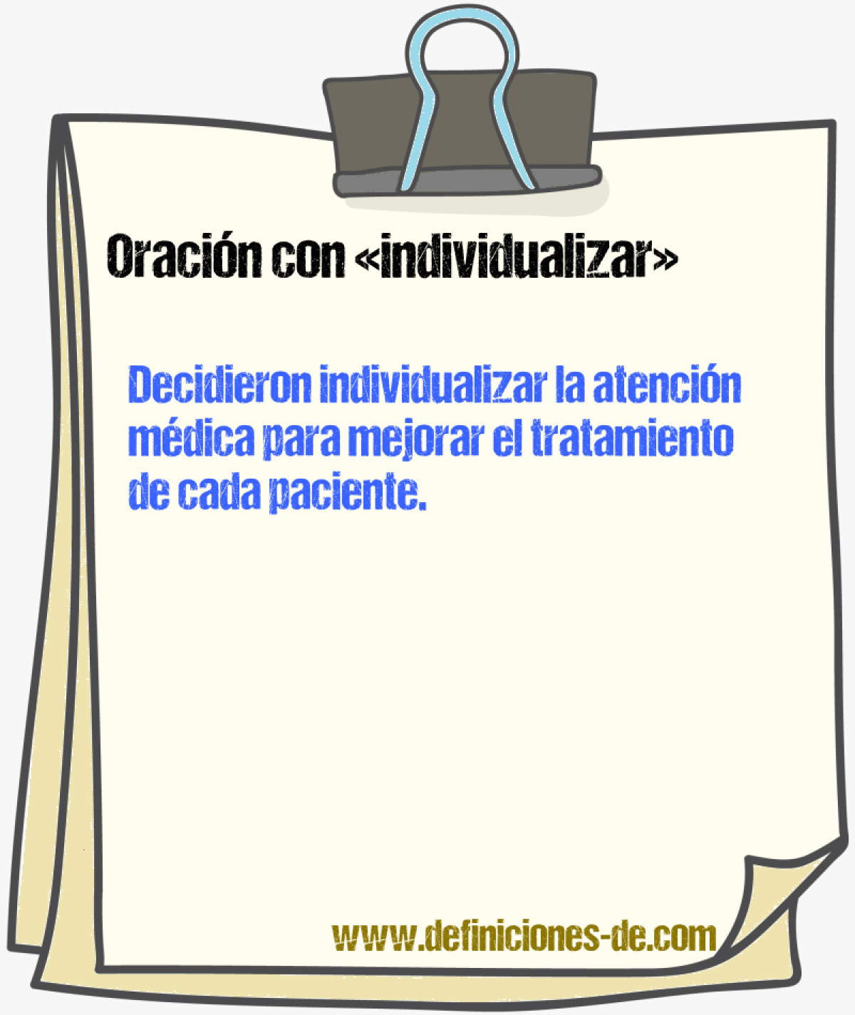 Ejemplos de oraciones con individualizar