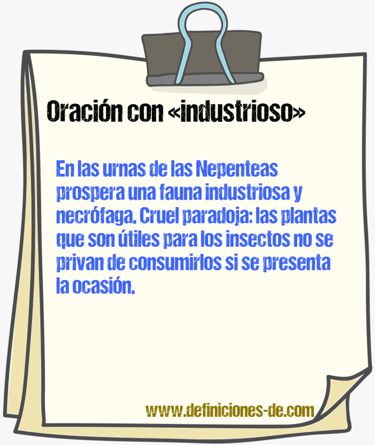 Ejemplos de oraciones con industrioso