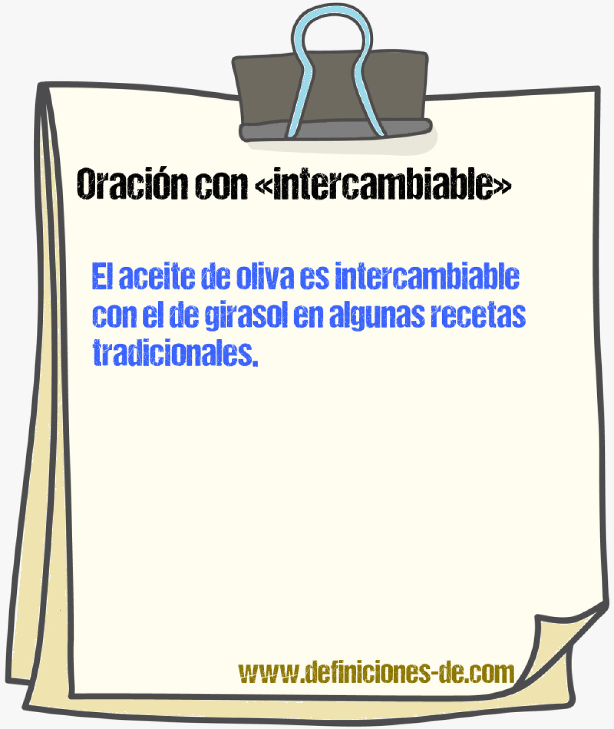 Ejemplos de oraciones con intercambiable