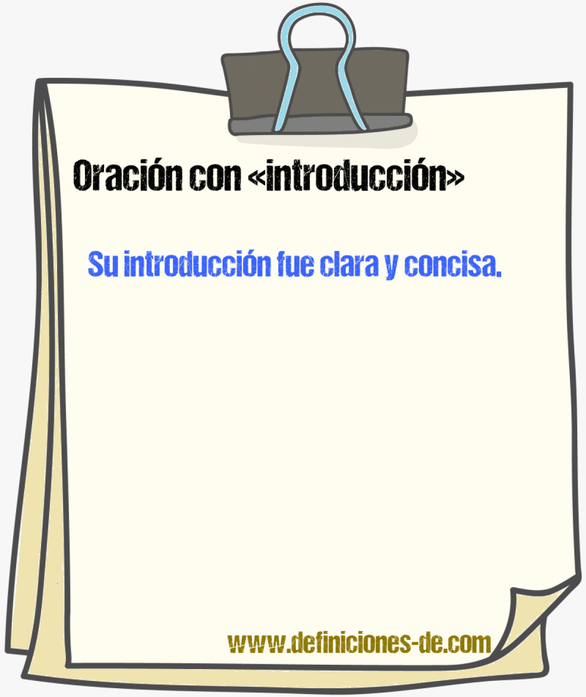 Ejemplos de oraciones con introduccin