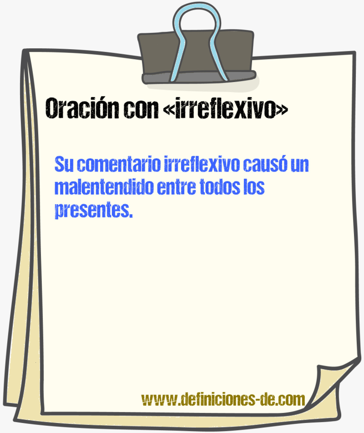 Ejemplos de oraciones con irreflexivo