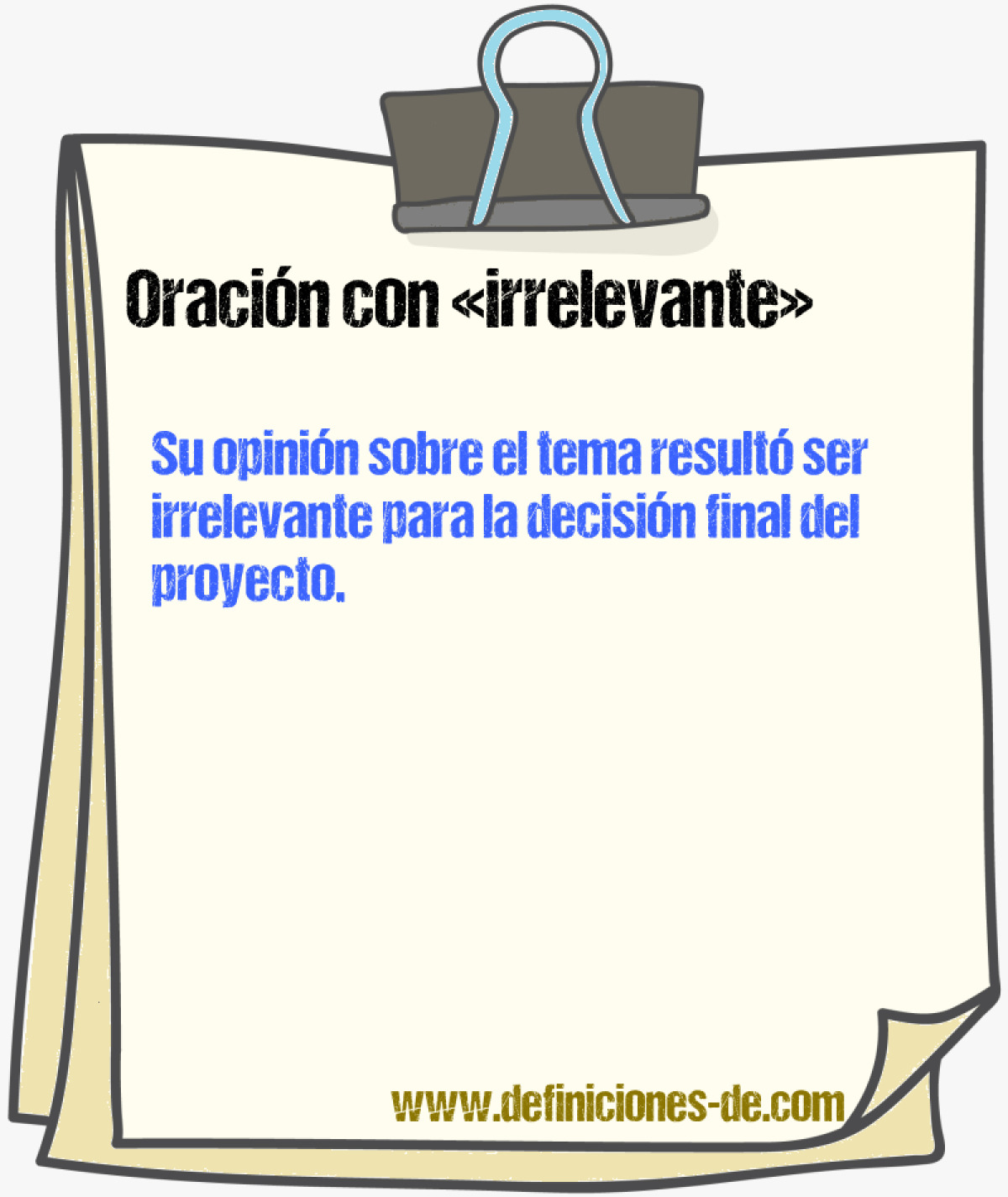 Ejemplos de oraciones con irrelevante