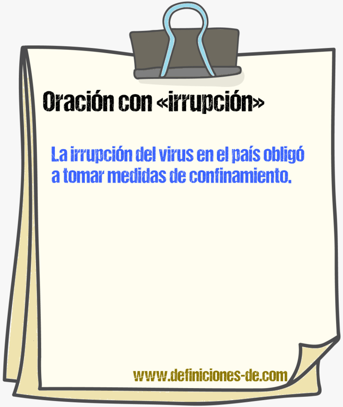 Ejemplos de oraciones con irrupcin