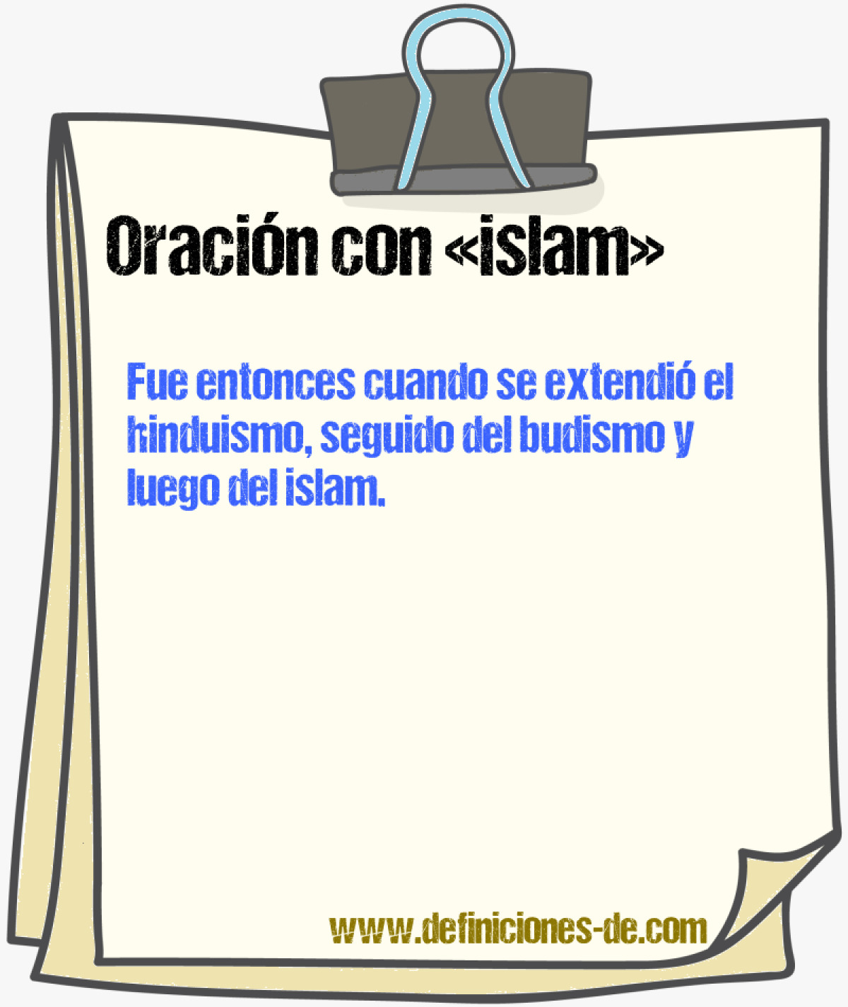 Ejemplos de oraciones con islam
