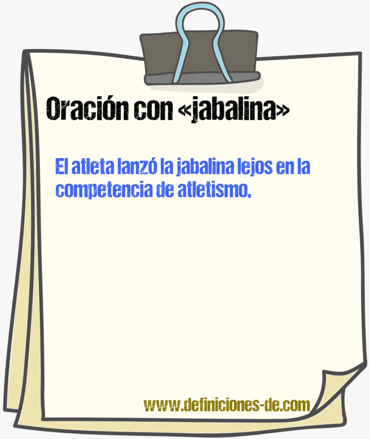 Ejemplos de oraciones con jabalina