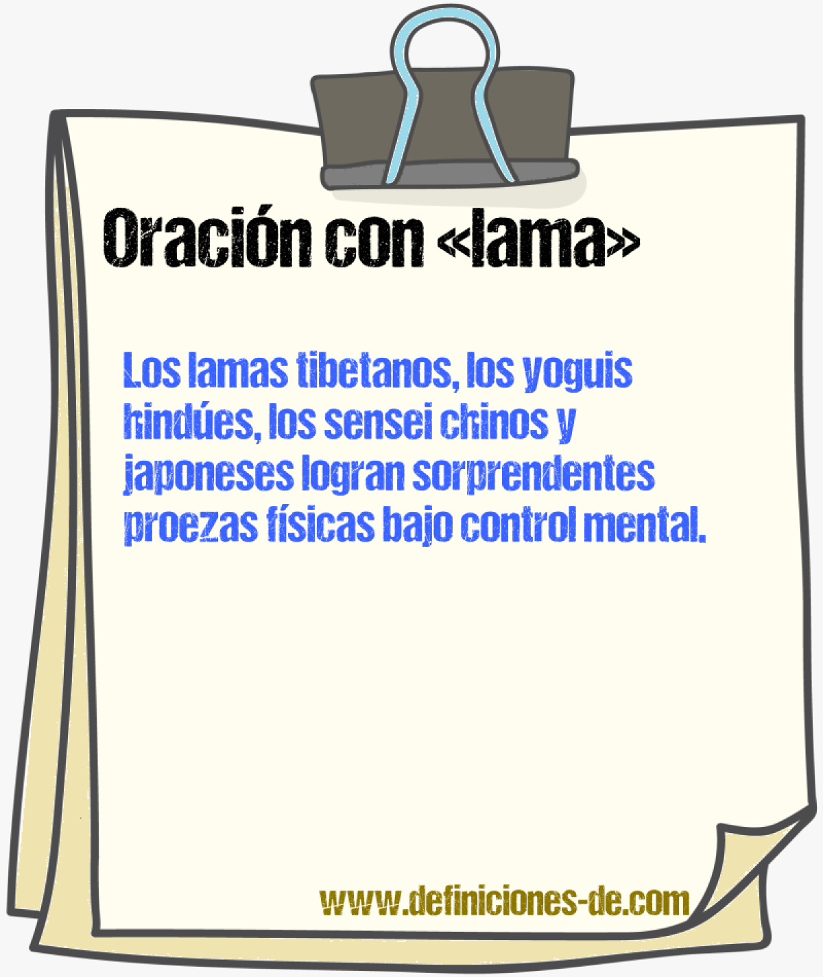 Ejemplos de oraciones con lama