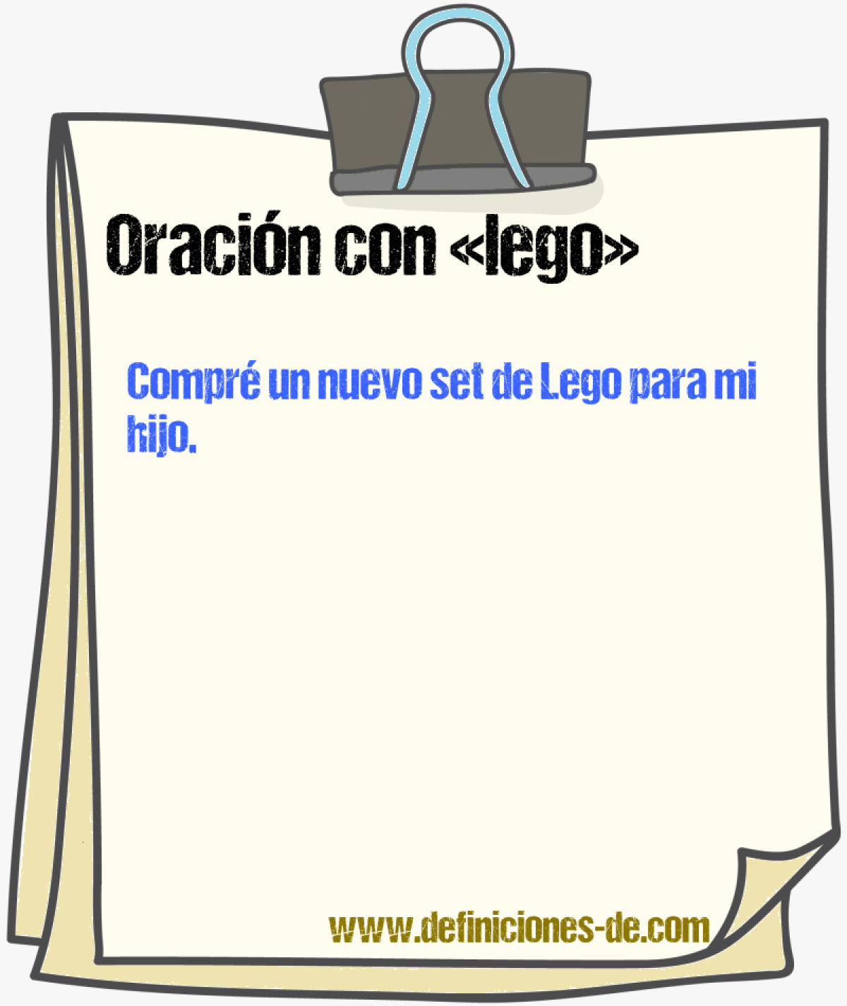 Ejemplos de oraciones con lego