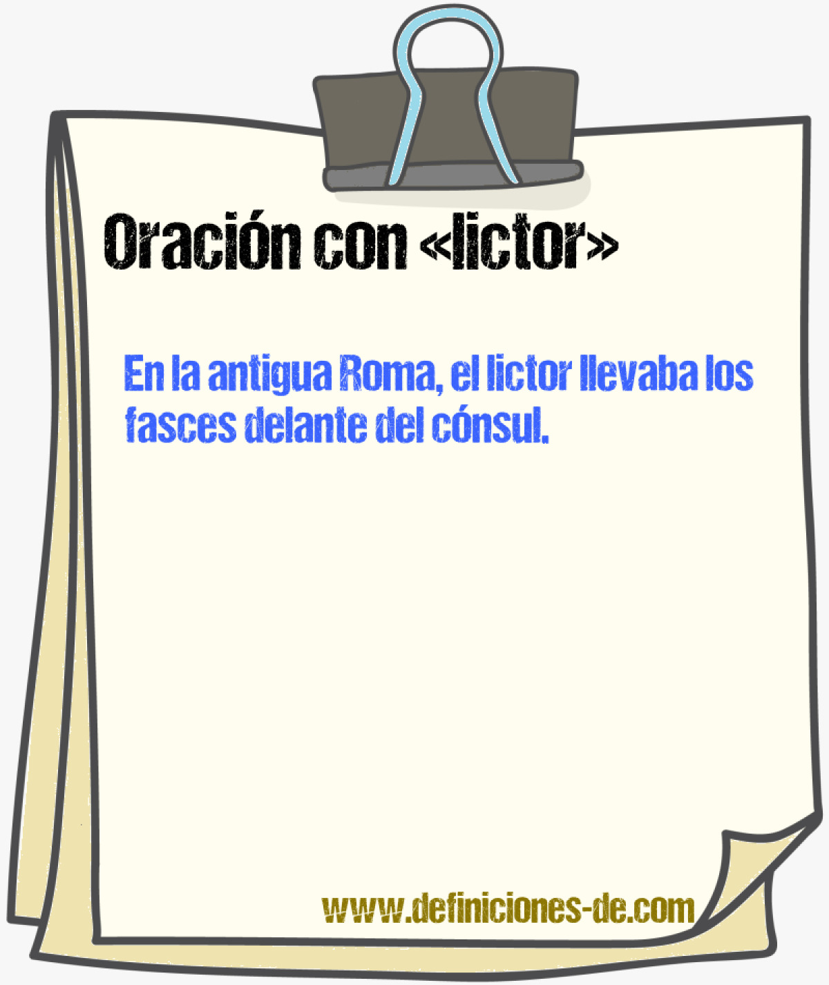 Ejemplos de oraciones con lictor