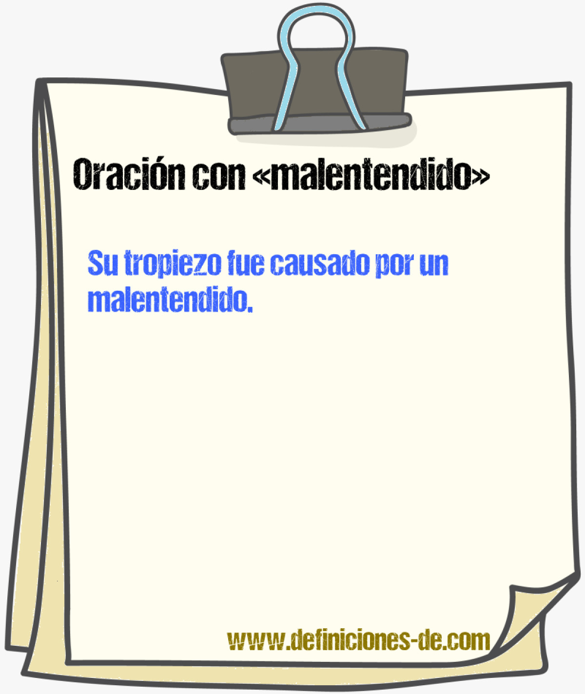 Ejemplos de oraciones con malentendido