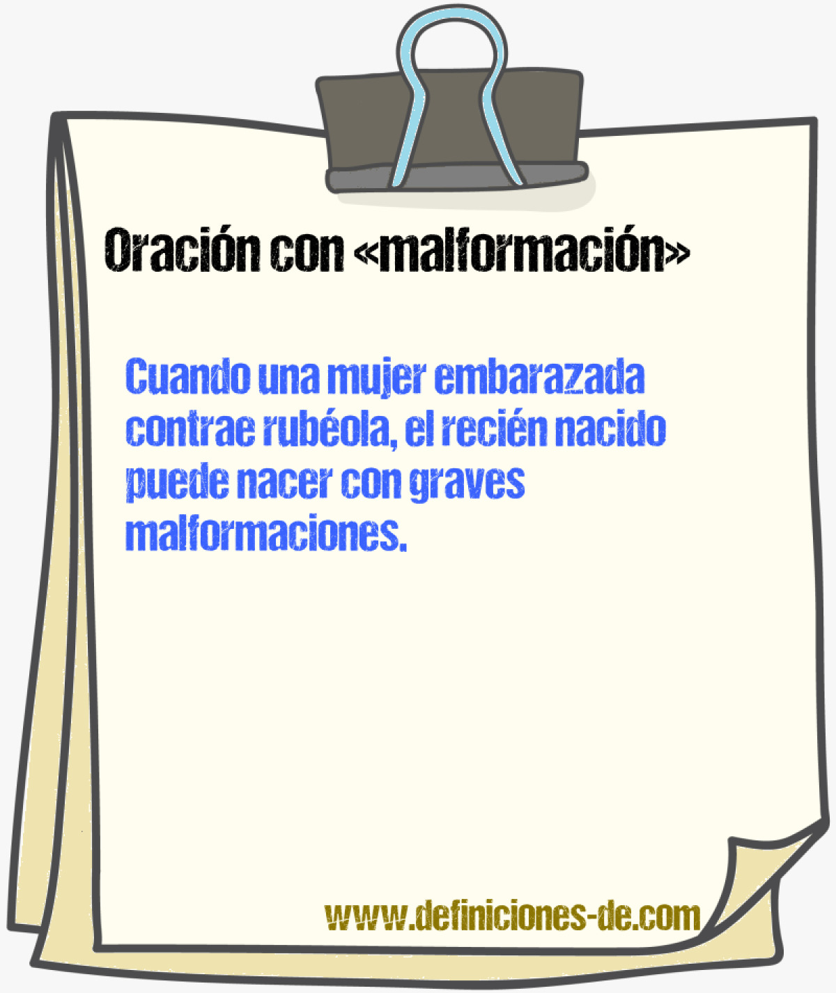 Ejemplos de oraciones con malformacin