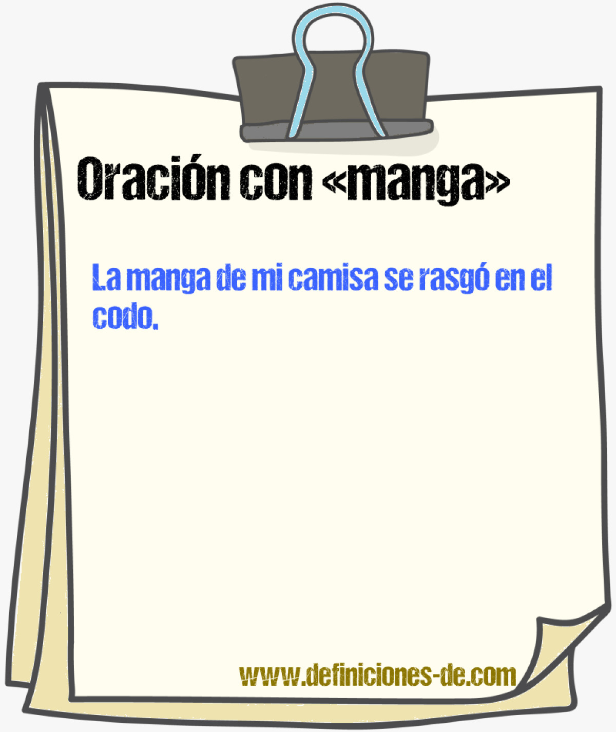 Ejemplos de oraciones con manga