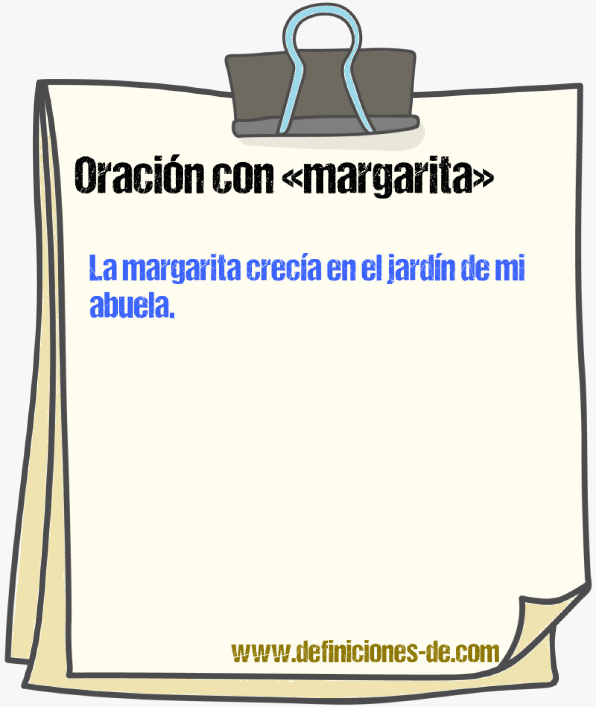 Ejemplos de oraciones con margarita