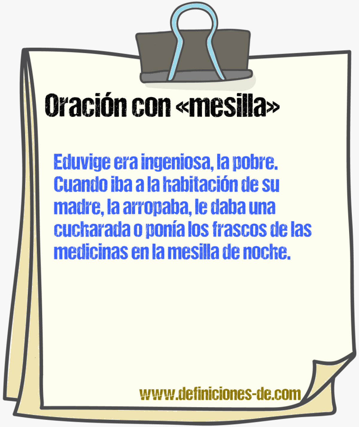 Ejemplos de oraciones con mesilla