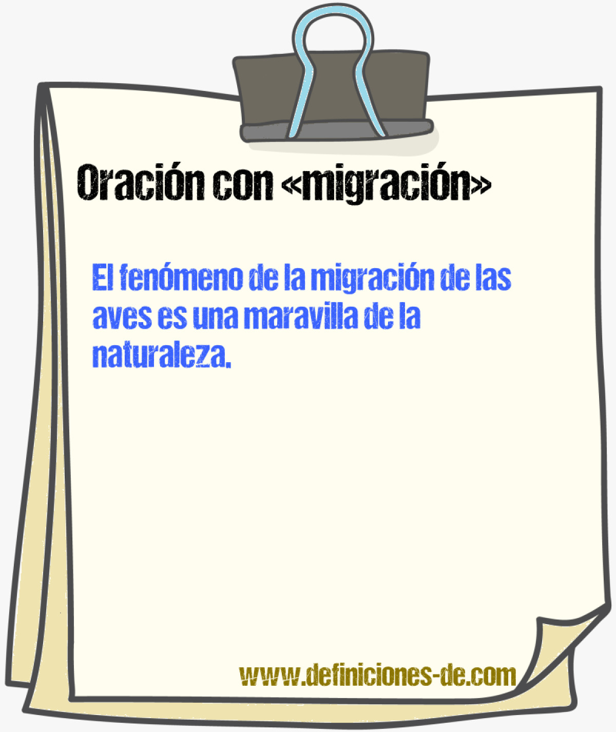 Ejemplos de oraciones con migracin