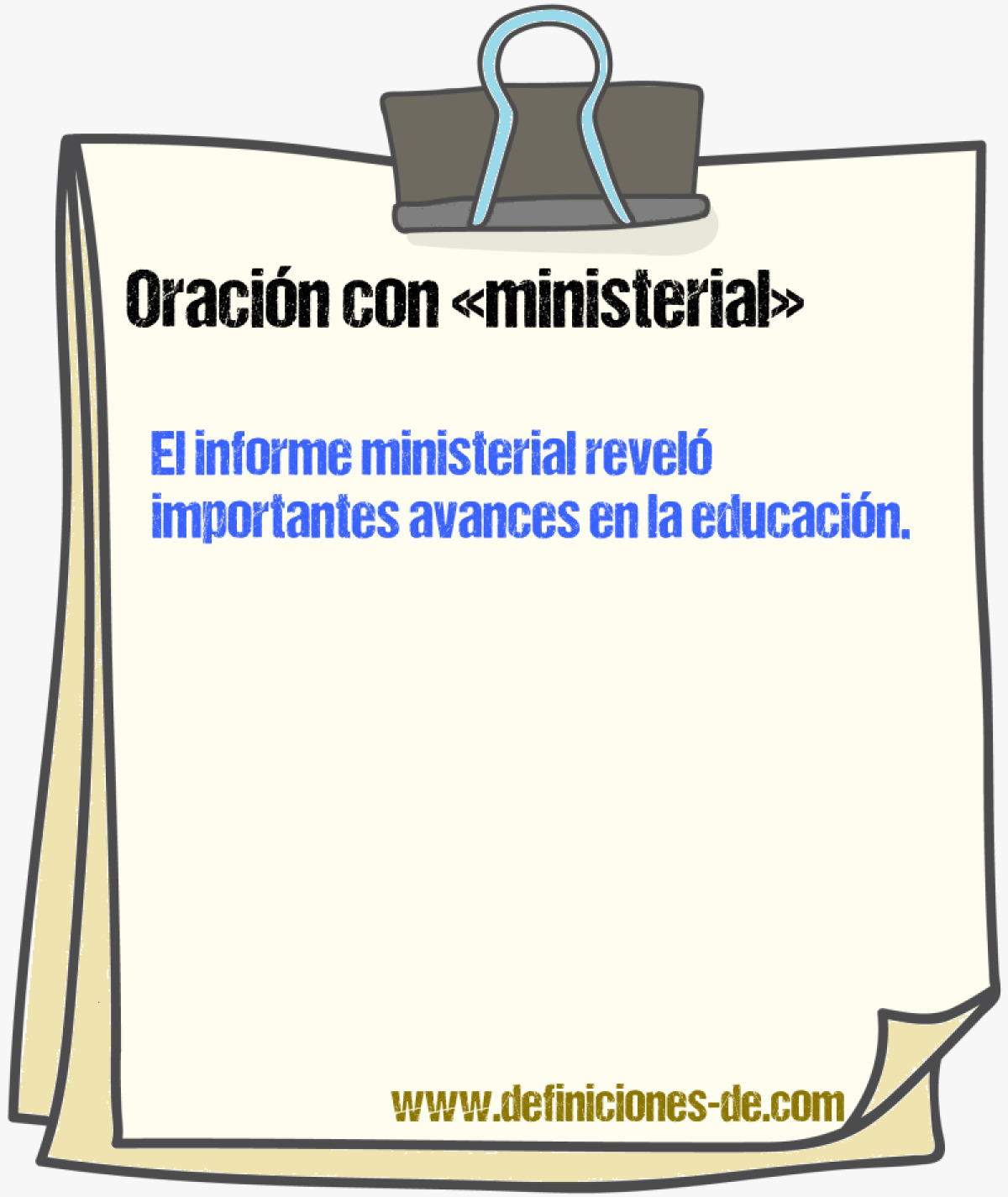 Ejemplos de oraciones con ministerial