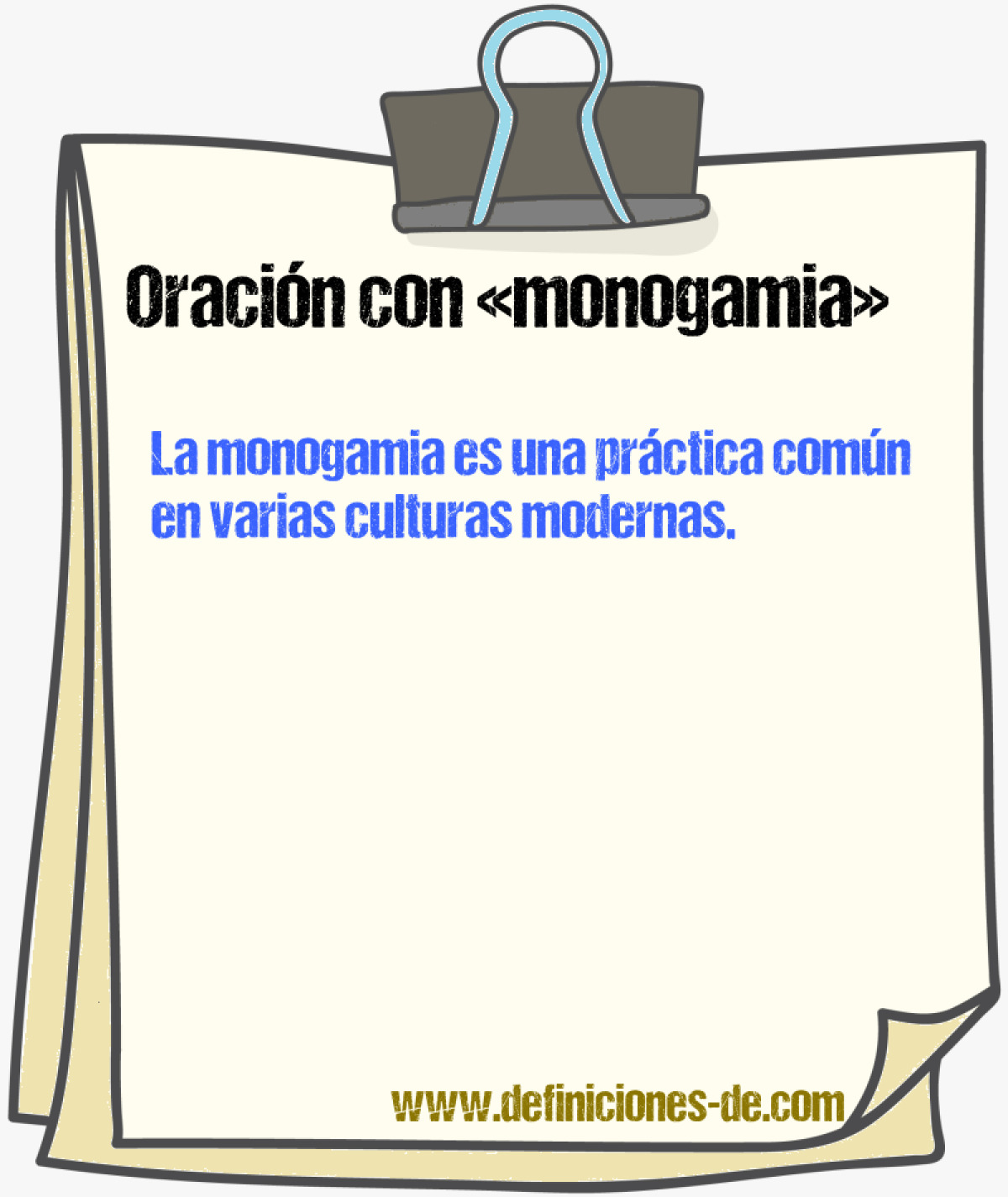 Ejemplos de oraciones con monogamia