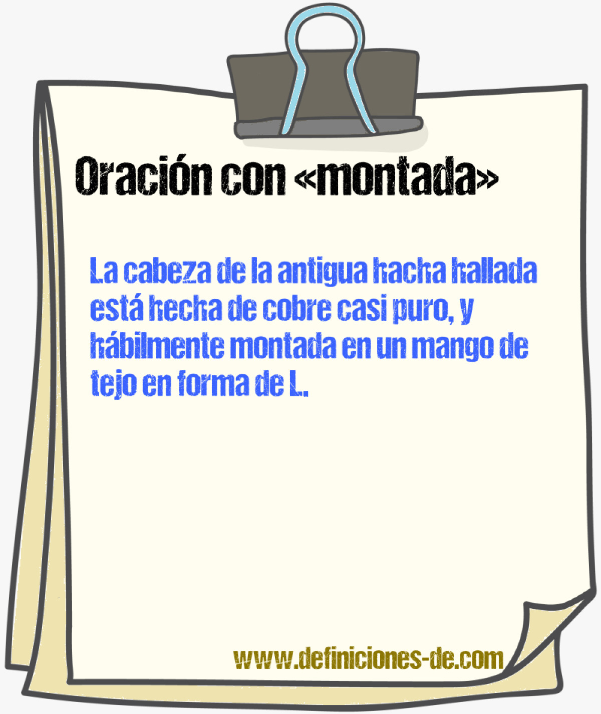 Ejemplos de oraciones con montada