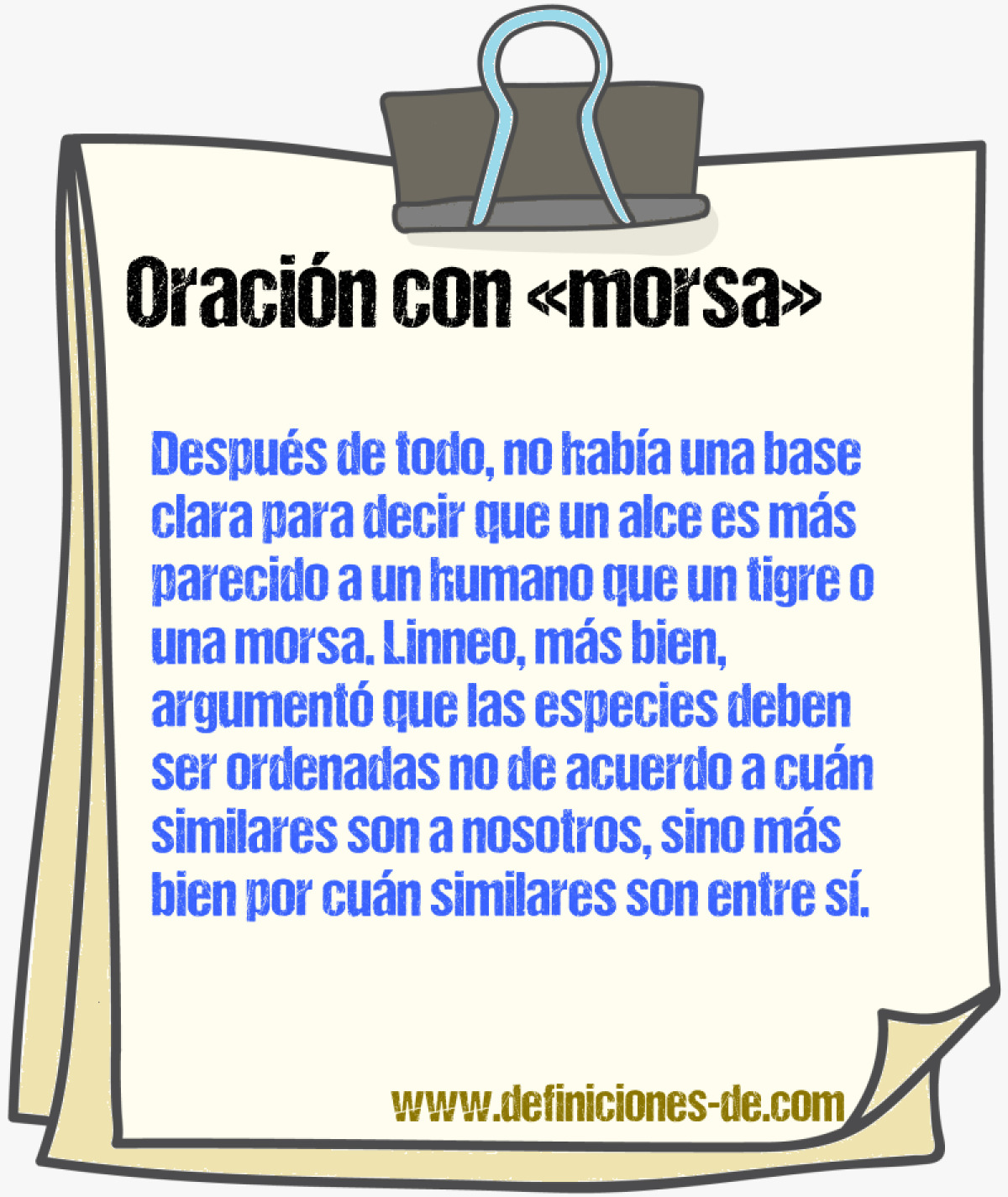 Ejemplos de oraciones con morsa