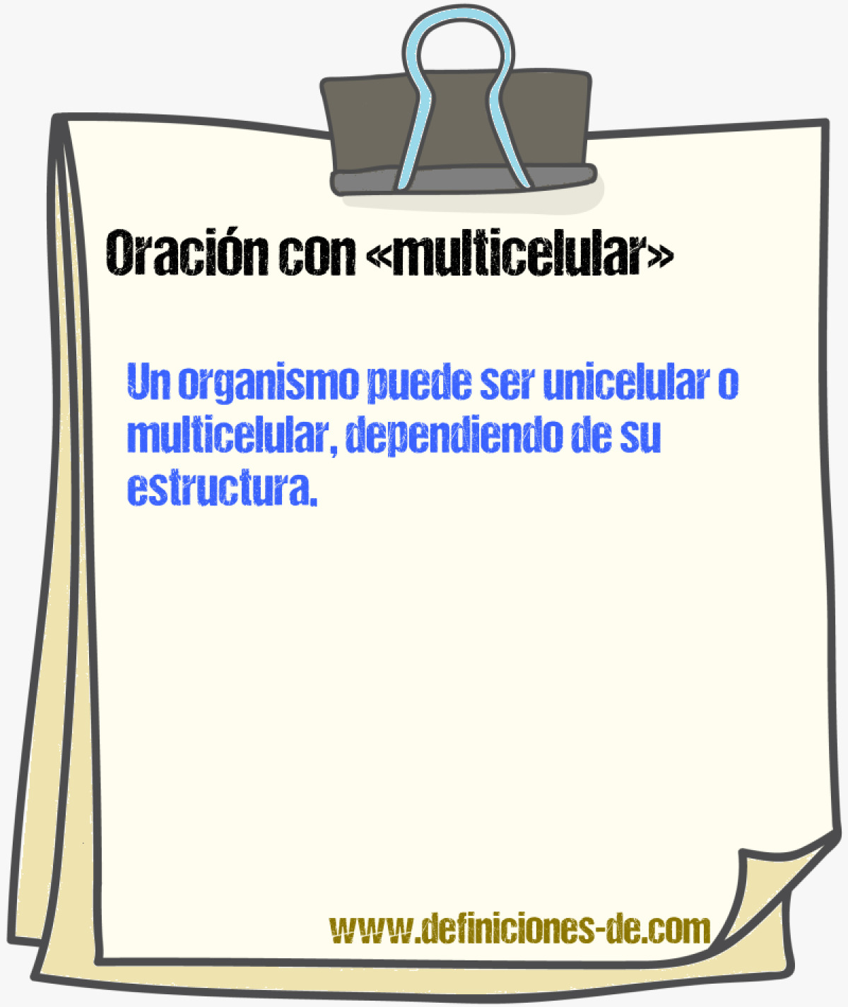 Ejemplos de oraciones con multicelular