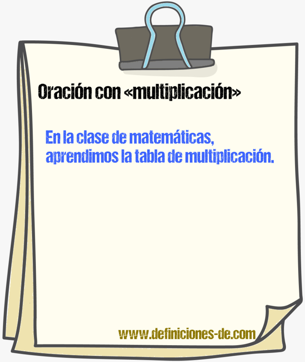 Ejemplos de oraciones con multiplicacin