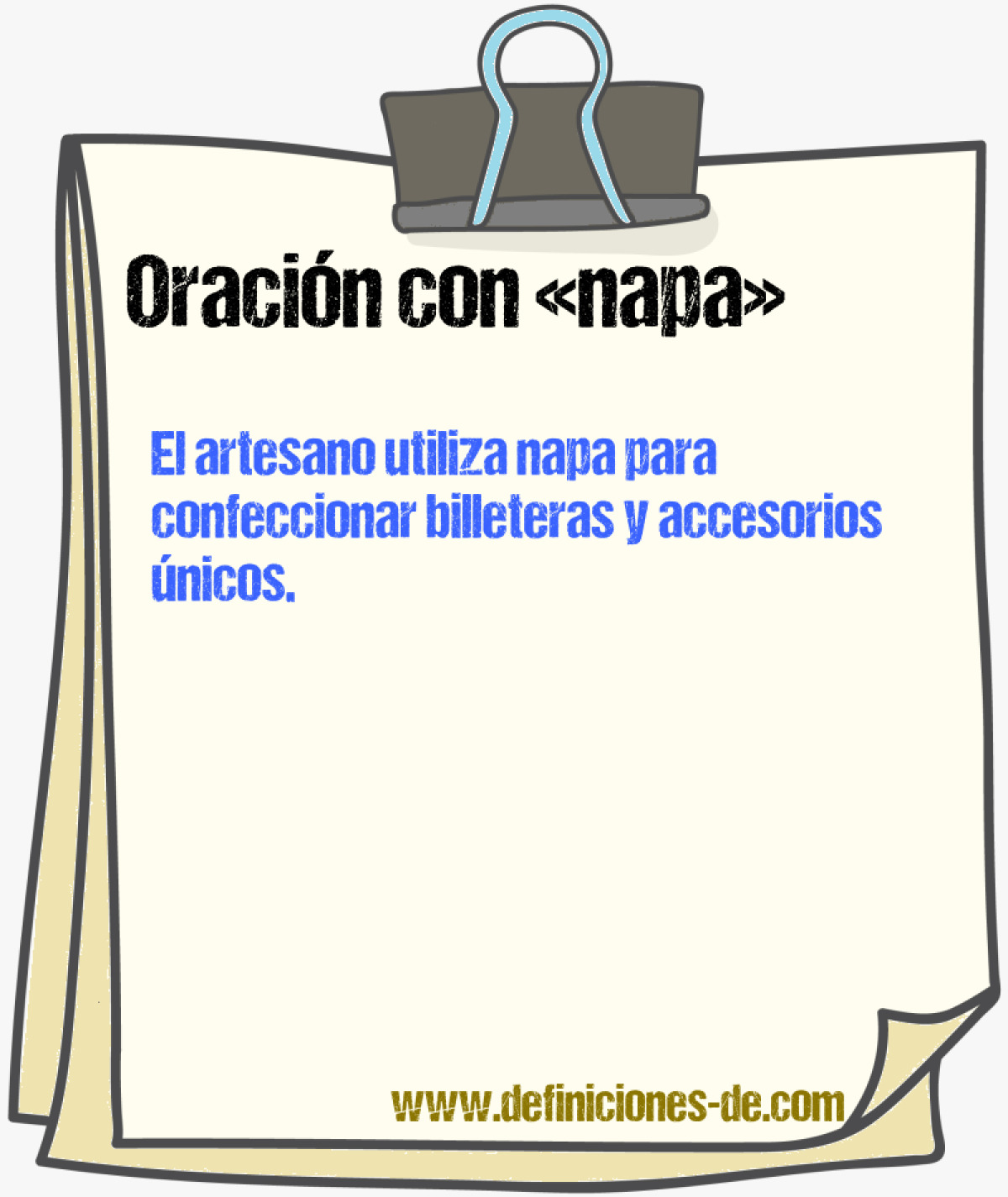 Ejemplos de oraciones con napa