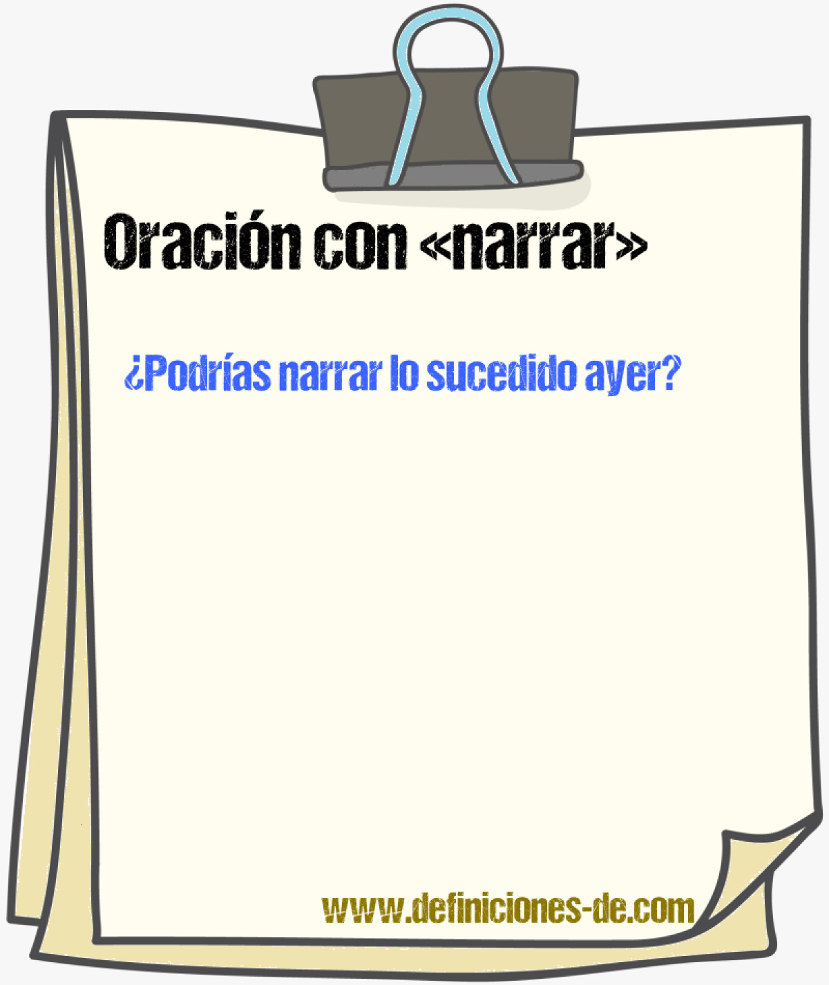 Ejemplos de oraciones con narrar