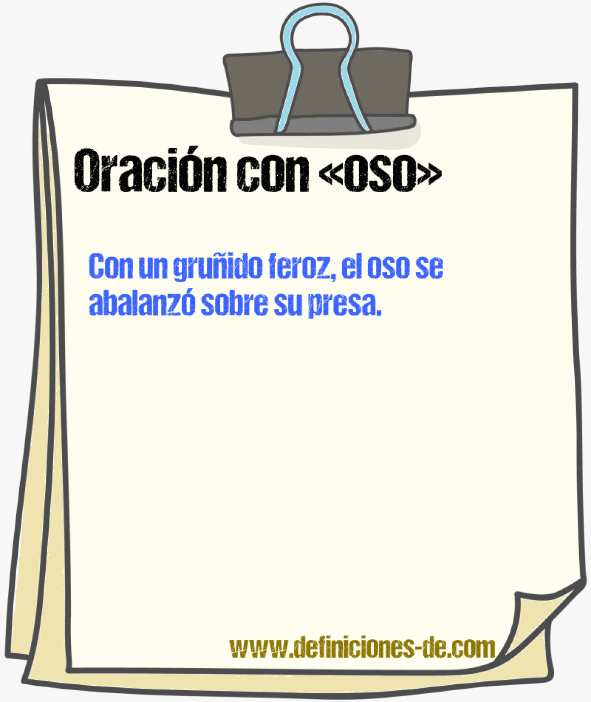 Ejemplos de oraciones con oso