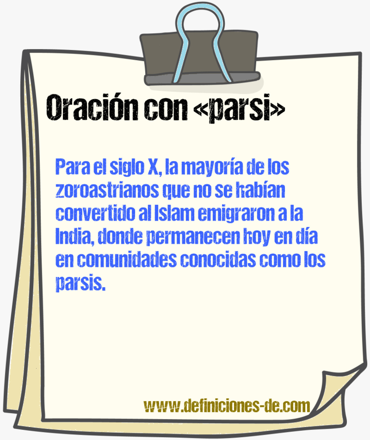 Ejemplos de oraciones con parsi