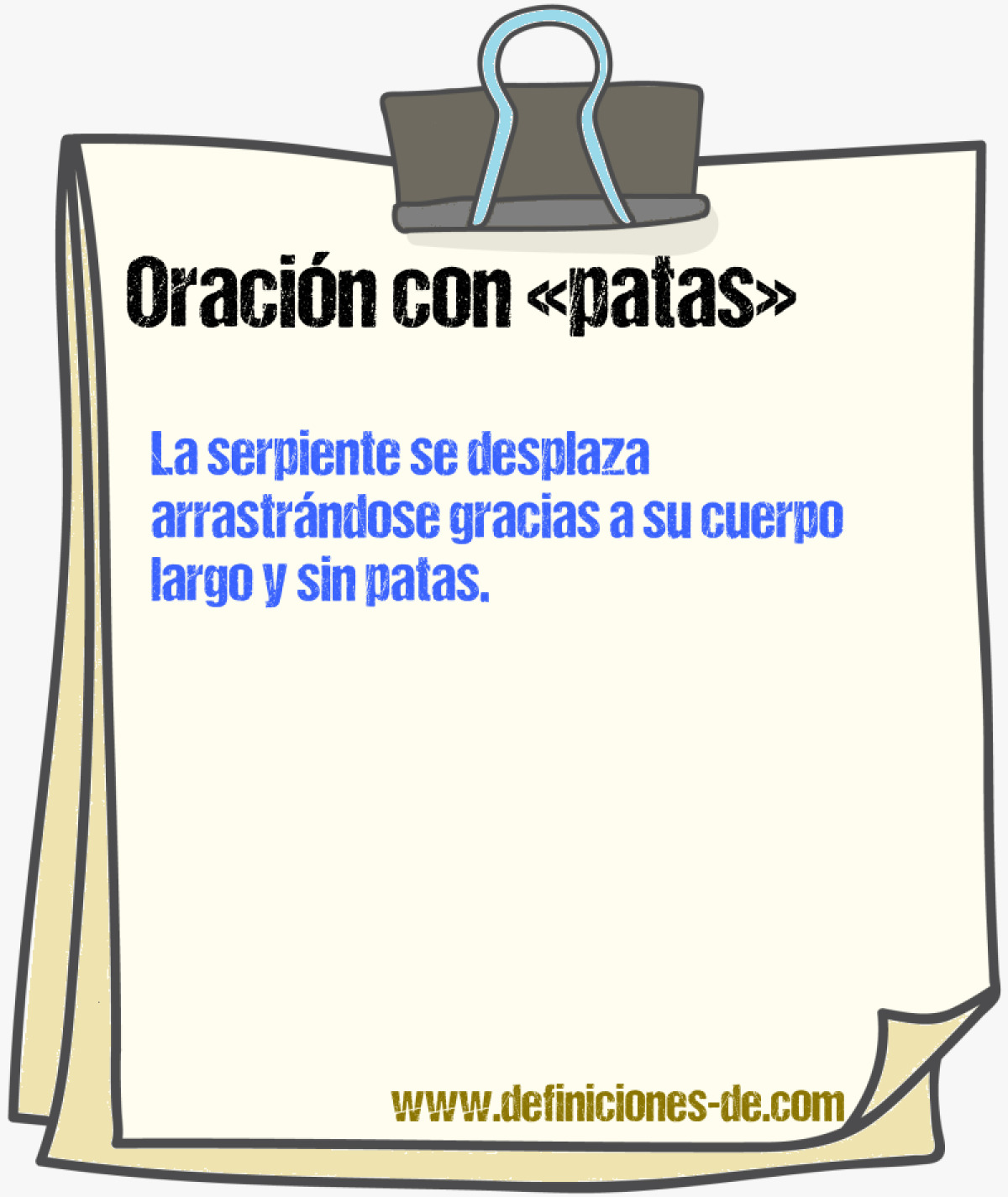 Ejemplos de oraciones con patas