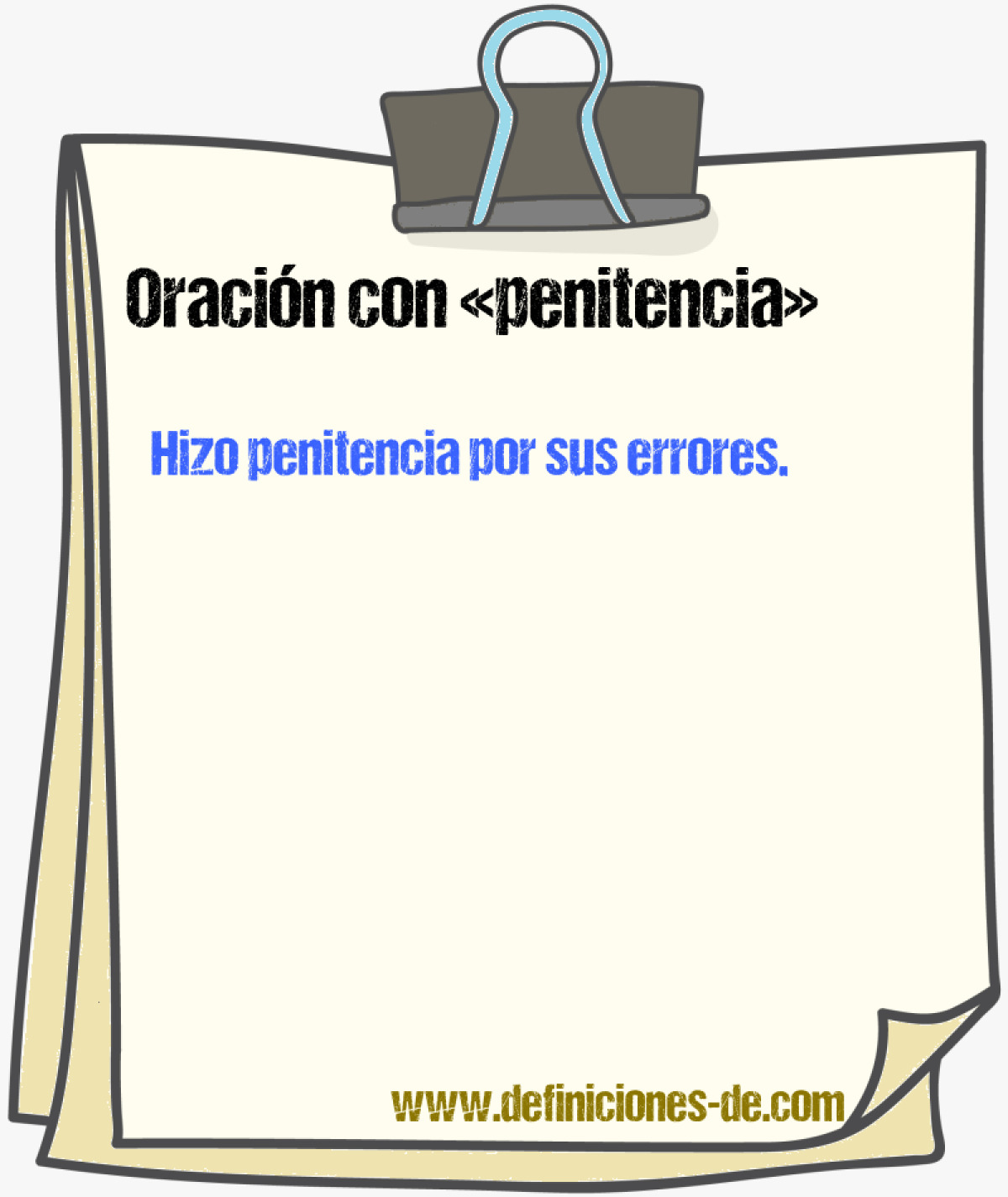 Ejemplos de oraciones con penitencia